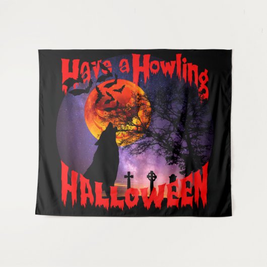 Heb een huilende Halloween Wandkleed (Voorkant (horizontaal))