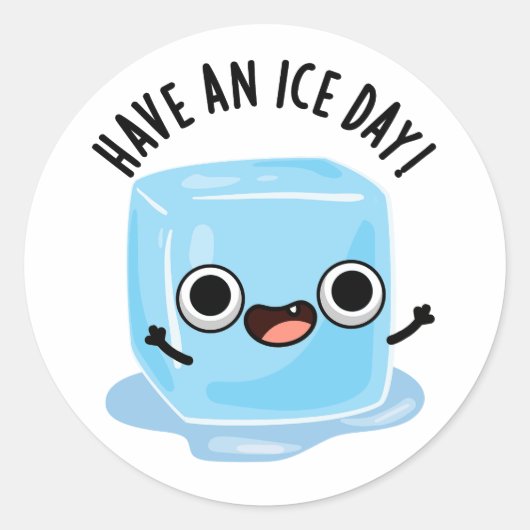 Heb een Ice Day Grappige Ice Cube Pun Ronde Sticker (Voorkant)