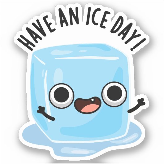 Heb een Ice Day Grappige Ice Cube Pun Sticker (Voorkant)