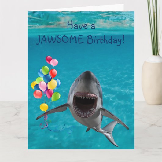Heb een Jawsome Birthday Shark Kaart (Voorkant)