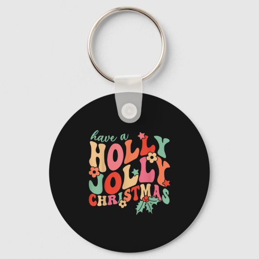 Heb een Jolly Holly Christmas Team Santa Women Gir Sleutelhanger (Voorkant)