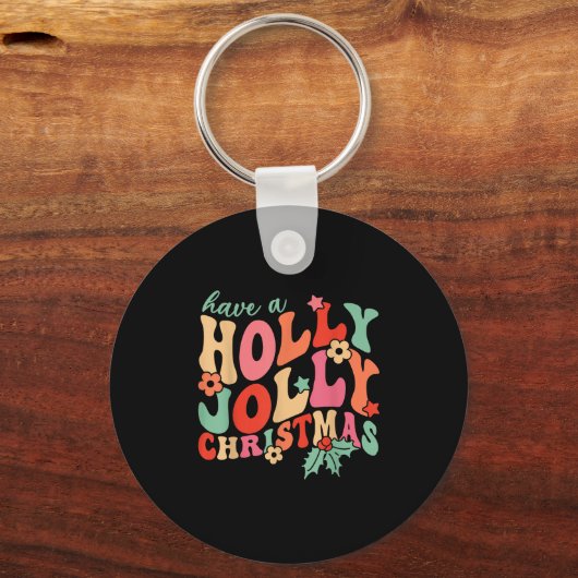 Heb een Jolly Holly Christmas Team Santa Women Gir Sleutelhanger (Voorkant)