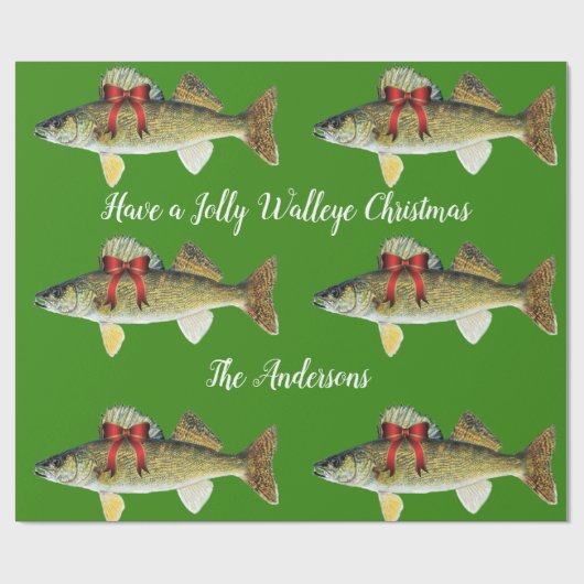 "Heb een Jolly Walleye Kerstmis" Cadeaupapier (Vlak)