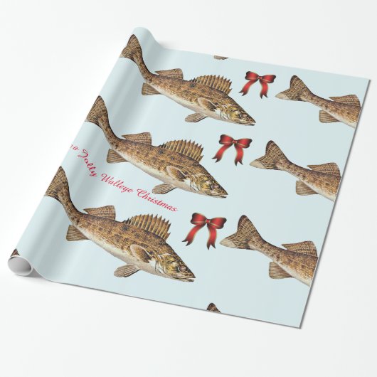 "Heb een Jolly Walleye Kerstmis" Cadeaupapier (Uitgerold)