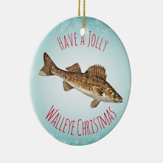 "Heb een Jolly Walleye Kerstmis" Keramisch Ornament (Rechts)