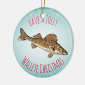 "Heb een Jolly Walleye Kerstmis" Keramisch Ornament (Links)