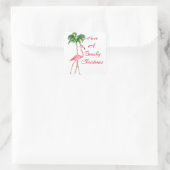 Heb een kerstcadeautje met een beachy vierkante sticker (Tas)