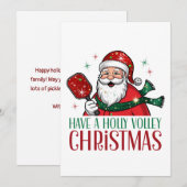Heb een Kerstmis Volleybal Kerstlied Pickleball Feestdagenkaart (Voorkant / Achterkant)