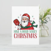 Heb een Kerstmis Volleybal Kerstlied Pickleball Feestdagenkaart (Staand voorkant)