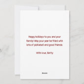 Heb een Kerstmis Volleybal Kerstlied Pickleball Feestdagenkaart (Achterkant)