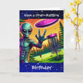 Heb een ketting rammelende verjaardag | Disc Golf  Kaart (Gele Bloem)