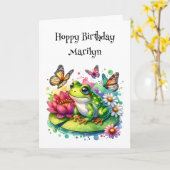 Heb een Kikker-tastische Verjaardag plus kleurplaa Kaart (Gele Bloem)