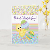 Heb een kleurrijk dag Wenskaart Kaart (Gele Bloem)