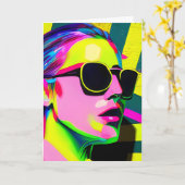 Heb een kleurrijke verjaardag | Abstracte kunst Kaart (Gele Bloem)