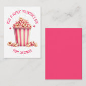 Heb een knallende Valentijnsdag Roze Popcorn Hart Notitiekaartje (Voorkant / Achterkant)