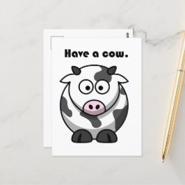 Heb een Koe Dairy Holstein Funny Pun Cartoon Briefkaart