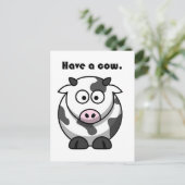 Heb een Koe Dairy Holstein Funny Pun Cartoon Briefkaart (Staand voorkant)