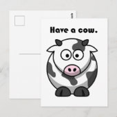 Heb een Koe Dairy Holstein Funny Pun Cartoon Briefkaart (Voorkant / Achterkant)