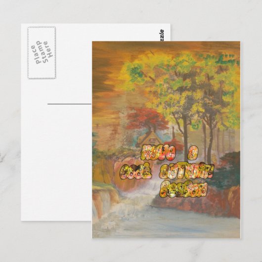 Heb een koele herfstseizoen  Art Print Briefkaart (Voorkant / Achterkant)