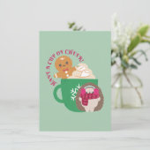 Heb een kop vol cheer! feestdagenkaart (Staand voorkant)