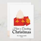 Heb een kwakzalvende kerst grappige eend in doos feestdagenkaart (Voorkant / Achterkant)