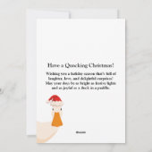 Heb een kwakzalvende kerst grappige eend in doos feestdagenkaart (Achterkant)