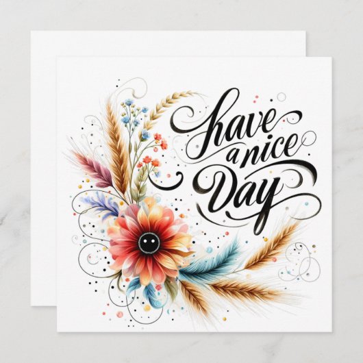 Heb een leuke dag bloem (Voorkant / Achterkant)