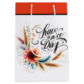 Heb een leuke dag bloem medium cadeauzakje (Achterkant)
