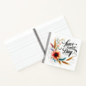 Heb een leuke dag bloem notitieboek (Binnen)
