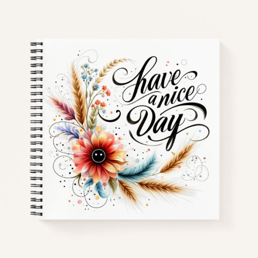 Heb een leuke dag bloem notitieboek (Voorkant)