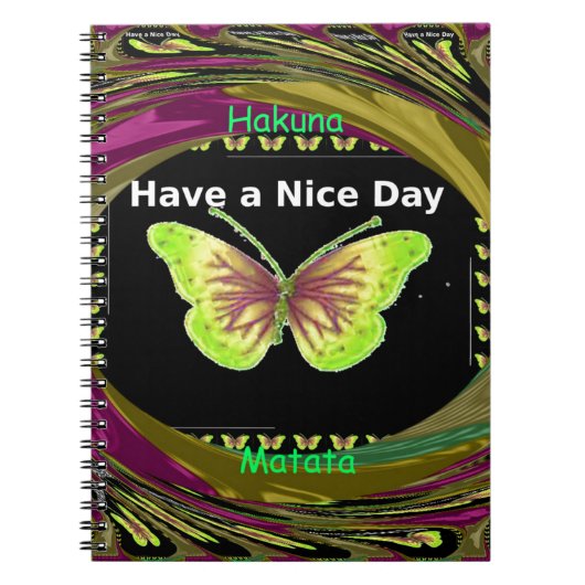 Heb een leuke dag in Hakuna Matata Text.png Notitieboek (Voorkant)