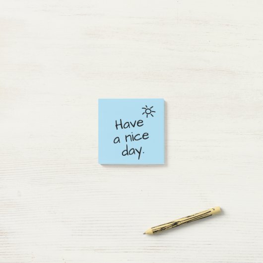 Heb een leuke dag positieve post het merkt op post-it® notes (Op bureau)