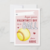 "Heb een leuke dag" Softbal Valentijnskaart Kaart (Voorkant)