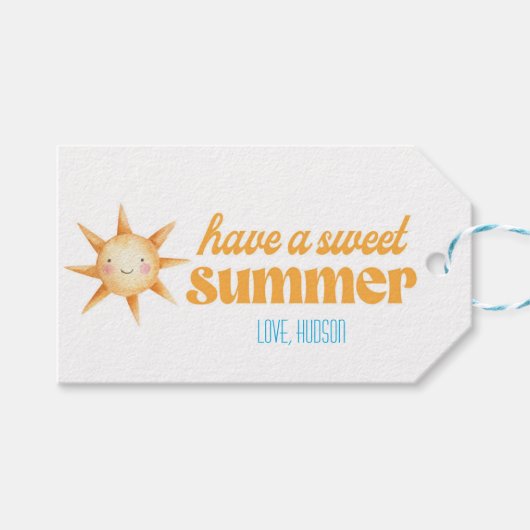 Heb een lief zomercadeau label cadeaulabel (Voorkant (Horizontaal))