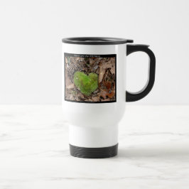 Heb een liefdesverband met Natuur Moss Heart Gifts Reisbeker