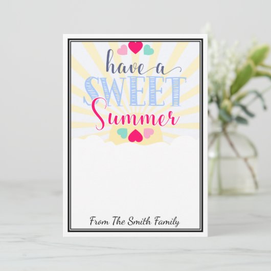 Heb een lieve zomerleraar cadeau geld KAART HOLDER (Staand voorkant)