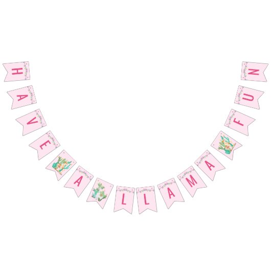 Heb een Llama Fun - Pink Llama Party Vlaggetjes (Alle)