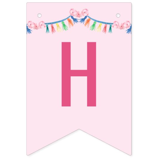 Heb een Llama Fun - Pink Llama Party Vlaggetjes (Eerste vlag)