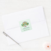 Heb een Lucky Day Retro Typography Party Dank u Vierkante Sticker (Envelop)