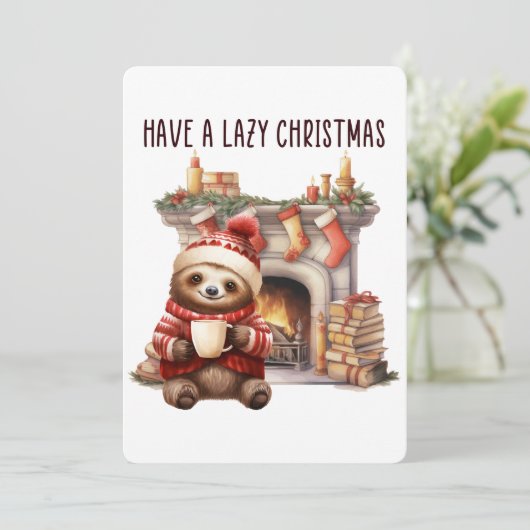 Heb een luie kerst feestdagenkaart (Staand voorkant)