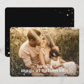 Heb een Magical Halloween-fotokaart Aankondiging (Voorkant / Achterkant)