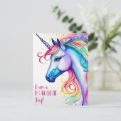 Heb een magische dag grillige eenhoorn Briefkaart (Staand voorkant)
