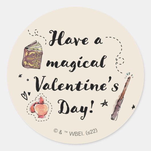 Heb een Magische Valentijnsdag Ronde Sticker (Voorkant)
