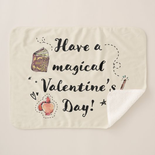 Heb een Magische Valentijnsdag Sherpa Deken (Voorkant (horizontaal))