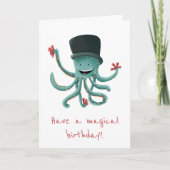 Heb een magische verjaardag van Octopus Magicische Kaart (Voorkant)