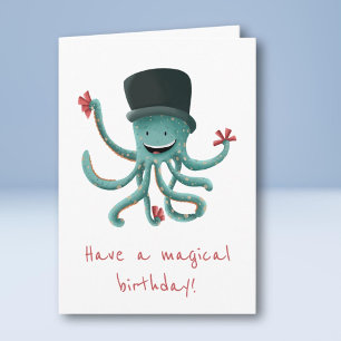 Heb een magische verjaardag van Octopus Magicische Kaart