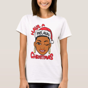 Heb een Melanin-kerst-zwart meisje met een magisch T-shirt
