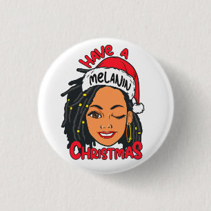 Heb een Melanin Kerstmis Zwart Meisje Magic Sista Ronde Button 3,2 Cm