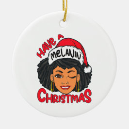 Heb een melanine kerst zwart meisje Magic Sista Keramisch Ornament