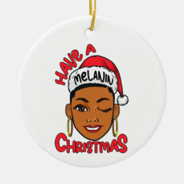 Heb een melanine kerst zwart meisje Magic Sista Keramisch Ornament